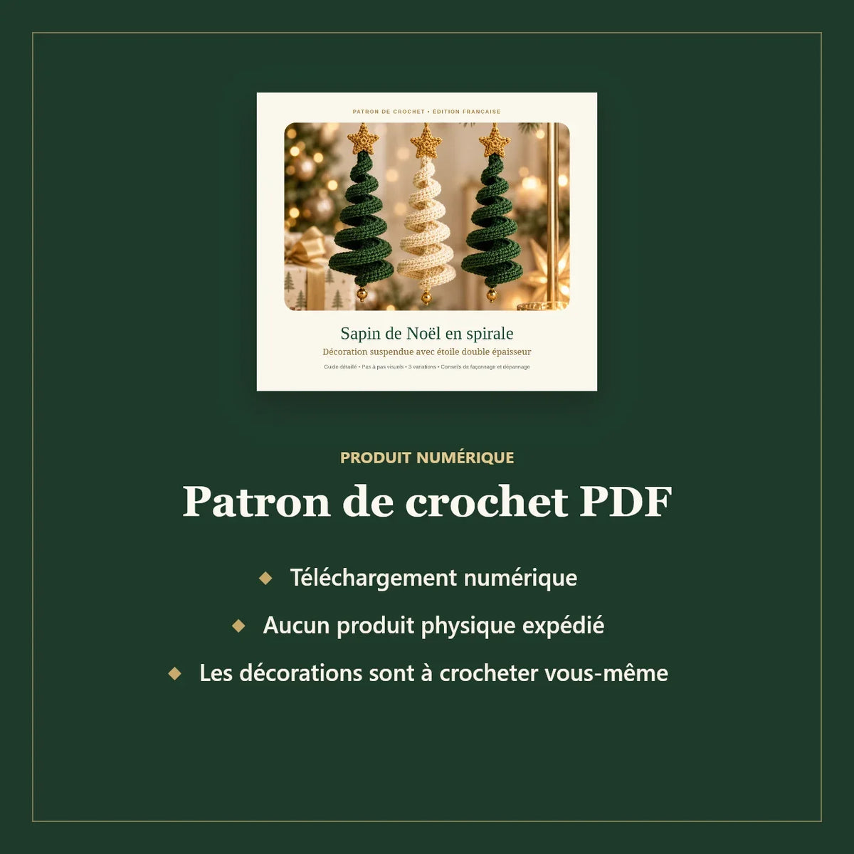 Produit numérique : tutoriel de crochet au format PDF, téléchargement immédiat, aucun produit physique expédié